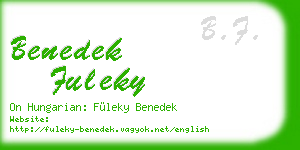 benedek fuleky business card